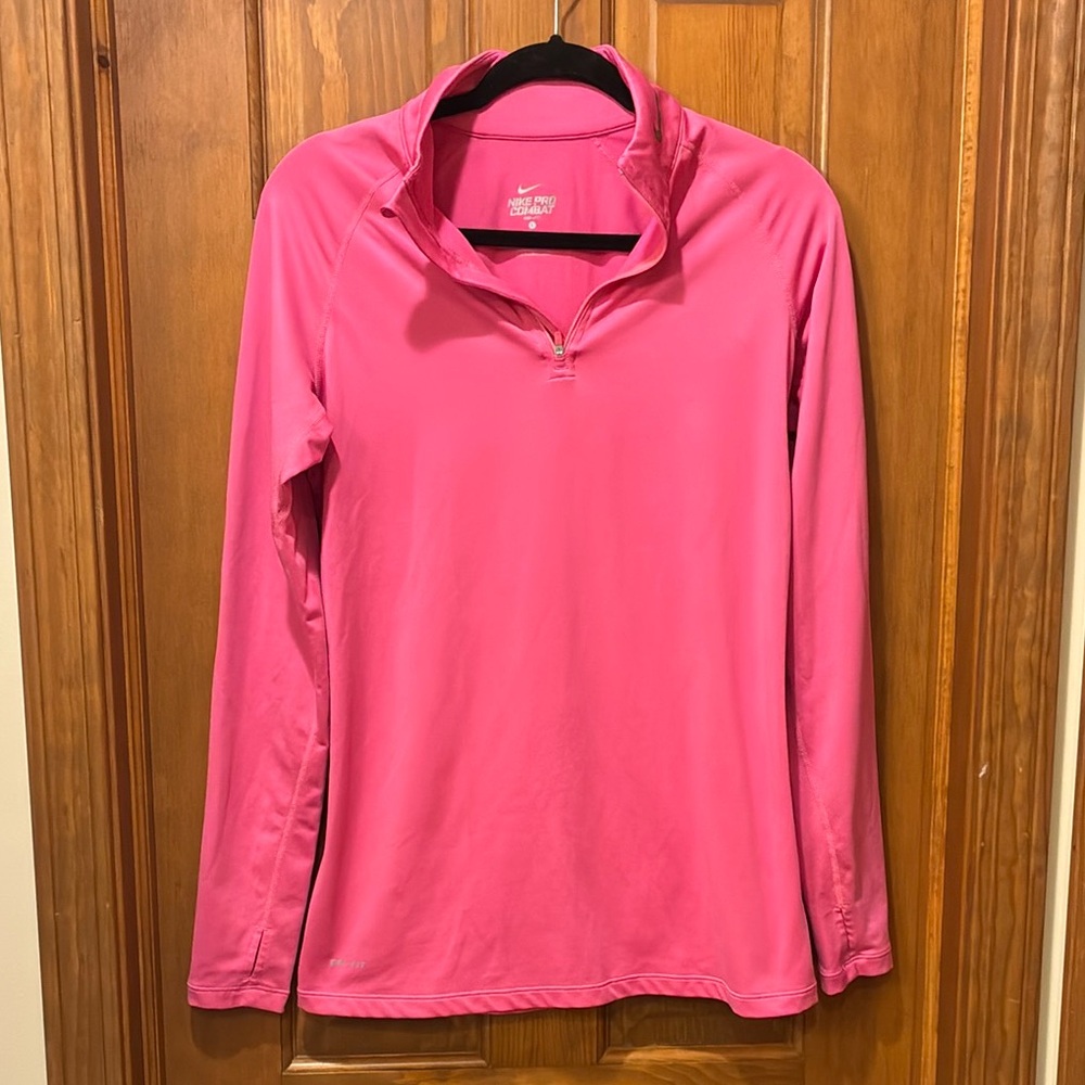 💗Nike Pro Combat Pink Dri-Fit Top running athleisure large women long sleeved